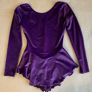 MotionWear Sparkly Purple Figure Skating Practice Dress Adult Medium